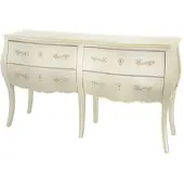 Amadeus Doppelkommode silver Murano - Silber Rechteck Holz 140x40 cm