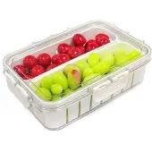 Melitt Snackal-Box, Kühlschrankaufbewahrung: Unterteiltes Serviertablett - Snack-Organizer, Wiederverwendbare Lebensmittelplatte, Tragbarer