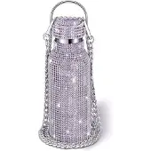 Melitt Diamant-Wasserflasche Aus Edelstahl, Tragbar, Glitzernd, Strass-Wasserflasche, Crossbody, Bling-Thermoflasche, 600 Ml, F