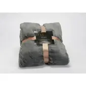 Amadeus Plaid luxe 130x170 anthrazit - Grau Rechteck Polyester 170x130 cm