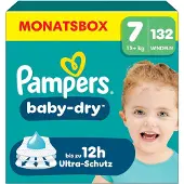 Pampers Baby-Dry Größe 7, 132 Windeln, 15kg+, für bis zu 100 % Auslaufschutz die ganze Nacht St