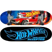 Hot Wheels Skateboard 71cm ABEC5, Blau Gelb Rot