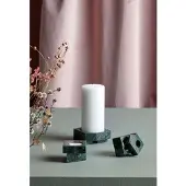 Woud Jeu de dés 2 Kerzenhalter Green Marble - , Grün, Marmor