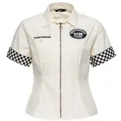Queen Kerosin Bluse Super Modified in offwhite | Gr.: XL