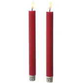 441 Adilina 2x LED Stabkerzen LINA Rustik-Optik Echtwachs H: 24cm in rot | Gr.: onesize