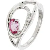 Trendor 21906 Damenring 925 Silber Rhodiniert mit Topas Pink/Weiß