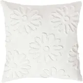 Homescapes DEKOKISSEN Tufted 45/45 cm weiß mit Blumen