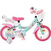 Volare Unicorn Kinderfahrrad - Mädchen - 12 Zoll - Grün - Zwei Handbremsen