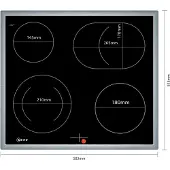 NEFF M16SRF0L0, Schwarz, Integriert, 60 cm, Keramik, Glaskeramik, 4 Zone(n)