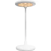 Nedis LED-Schreibtischlampe - Dimmbar - Integrierter Spiegel - 3 Licht-Modi - 100 lm - Wiederaufladbar - Berührungsfunktion - Weiss