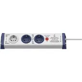 InterBaer 8110-002.01 Steckdosenleiste 3fach Weiss, Blau Schutzkontakt 1 St.