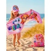 Ryhmä Hau Strandset mit Handtuch, Kappe & Turnbeutel, Rosa