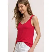 Street One Shirttop Sommertop mit V-Neck und Knotendetail