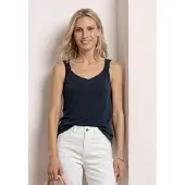 Street One Shirttop Sommertop mit V-Neck und Knotendetail