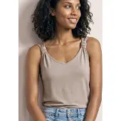 Street One Shirttop Sommertop mit V-Neck und Knotendetail