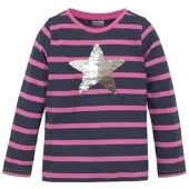 Kidsworld Langarmshirt in marine-pink-gestreift | Gr.: 128/134