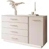 Lookway SIDEBOARD LINA KASCHMIR II 1D4S mit LED-Beleuchtung Griffe Goldchrom