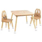 Moni Tischset 2 Stühle Hase Holz