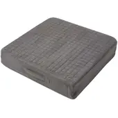 Homescapes SITZKISSEN orthopädisch 50/50/10 cm – Velours Sesselkissen grau