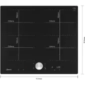 NEFF T66PTX4L0, Schwarz, Integriert, 60 cm, Zonen-Induktionskochfeld, Glaskeramik, 4 Zone(n)