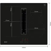NEFF V56NBS1L0 N 50, Autarkes Kochfeld (schwarz, 60 cm, mit integriertem Dunstabzug)
