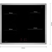 NEFF T46SBE1L0, Schwarz, Integriert, 60 cm, Zonen-Induktionskochfeld, Glaskeramik, 4 Zone(n)