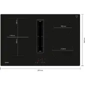 NEFF V58NBS1L0, Schwarz, Integriert, 80 cm, Zonen-Induktionskochfeld, Glaskeramik, 4 Zone(n)