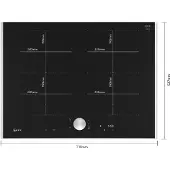NEFF T67TTX4L0, Schwarz, Integriert, 70 cm, Zonen-Induktionskochfeld, Glaskeramik, 4 Zone(n)