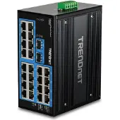 Trendnet TI-G262 - Version v1.0R - Switch - härtet, industriell - unmanaged - 24 x Gigabit Ethernet + 2 x Gigabit SFP