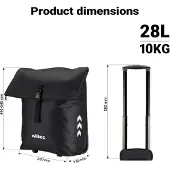 Wiltec Fahrrad-Trolley Gepäckträgertasche schwarz 30 x 15 x 39 cm mit 28 l Stauraum Fahrradtasche und Trolley in einem