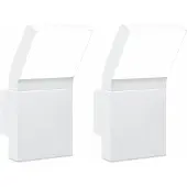 vidaXL LED-Außenwandleuchten 2 Stk. Weiß Aluminiumdruckguss