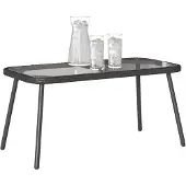 vidaXL Couchtisch Schwarz 90 x 45 x 43 cm Poly-Rattan