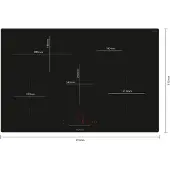 Siemens iQ300 EH801HFB1E, Schwarz, Integriert, 80 cm, Zonen-Induktionskochfeld, Glaskeramik, 4 Zone(n)