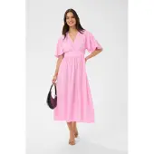 Kaffe Midikleid "Damen Kleid KAsirena", Damen, Gr. 38, N-Gr, pink (pink frosting), Obermaterial: 85% Viskose CV. 15% Polyamid PA., Kleider Midikleid