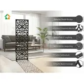 Prestige Home Living Outdoor Dekoratives Metallpaneel Metallsichtschutzwand ca. 150 x 50 cm - Schwarz Mosaik