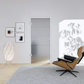 Hansaglas Glastür Streifen 834 x 2097 mm Studio/Office DIN Links