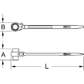 Ks Tools 522.1618, Stiftschlüssel, Schwarz, Chrom-Vanadium-Stahl, Gerade, 16,18 mm, 315 mm
