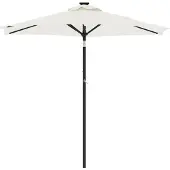 vidaXL Sonnenschirm mit Stahlmast Weiß 225x225x212 cm