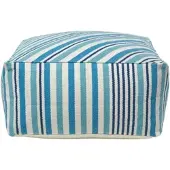 Homescapes SITZPOUF blau gestreift, 60/60/30 cm