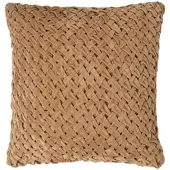 Homescapes SAMTKISSEN Sofia sand 45/45 cm in Flechtoptik