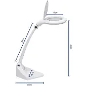 MAUL LED-Lupenleuchte MAULiris, Leistung 7 W, 470 lm, 3- & 12-Dioptrien-Linse, dimmbar, weiß