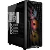 Corsair 3200D RS ARGB Mid-Tower PC Case, Midi Tower, PC, Schwarz, Mini-ITX, micro ATX, ATX, Stahl, Gehärtetes Glas, Kunststoff, Gaming