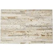 Homescapes TISCHSET 4er-Set grau-gold, Patchwork-Streifen, Fell & Leder, 30/46 cm