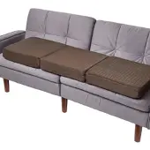 Homescapes SOFA-AUFLAGE braun 100/50/10 cm – Velours-Sitzkissen orthopädisch