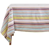 Homescapes TISCHDECKE Osaka bunt gestreift, 137/178 cm, 100% Baumwolle