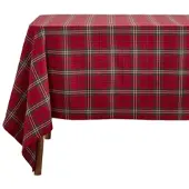 Homescapes TISCHDECKE Edward rot kariert, 137/228 cm, 100% Baumwolle