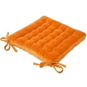 Homescapes STUHLKISSEN Samt orange 40/40/5 cm