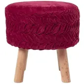 Homescapes SAMT-HOCKER Lyla, magenta plissiert, 40/40/41 cm