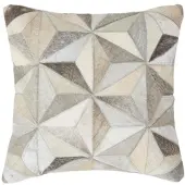 Homescapes PATCHWORK-KISSEN Fell & Leder 45/45 cm geometrisch