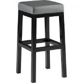 CLP Barhocker Taylor Sitzhöhe 78 cm mit Kunstlederbezug und schwarzem Metallgestell | Farbe grau